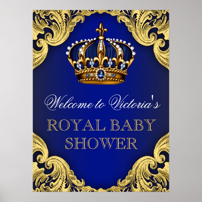 Välkomsttecken för prins Baby Shower Poster (Framsidan)