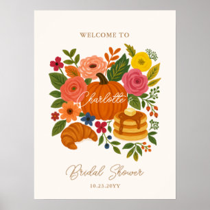 Välkomsttecken för Pumpkin Blommigt Möhippa Poster