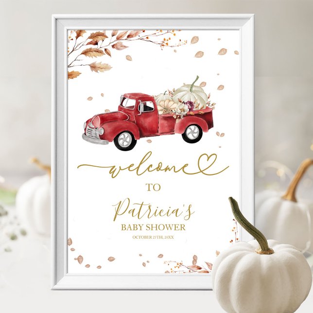 Välkomsttecken för Pumpkin Fall Baby Shower Poster (Skapare uppladdad)