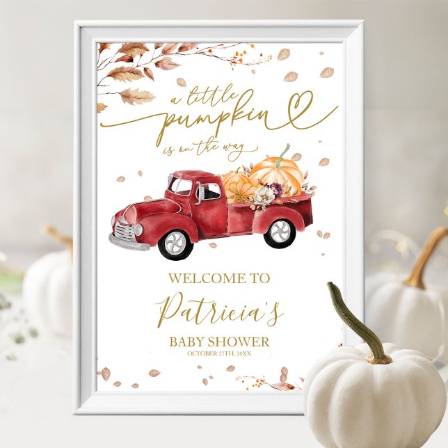 Välkomsttecken för Pumpkin Fall Baby Shower Poster (Skapare uppladdad)