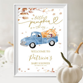 Välkomsttecken för Pumpkin Fall Baby Shower Poster