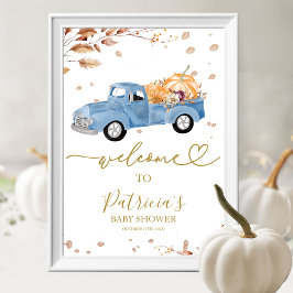 Välkomsttecken för Pumpkin Fall Baby Shower Poster