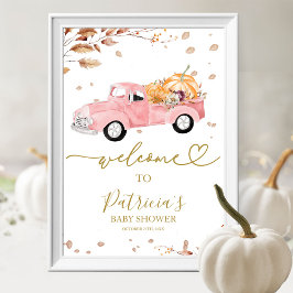 Välkomsttecken för Pumpkin Fall Baby Shower Poster