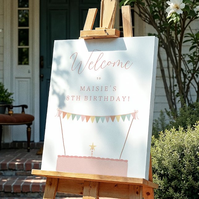 Välkomsttecken för Rainbow Bunting & Cake Födelsed Poster (Skapare uppladdad)
