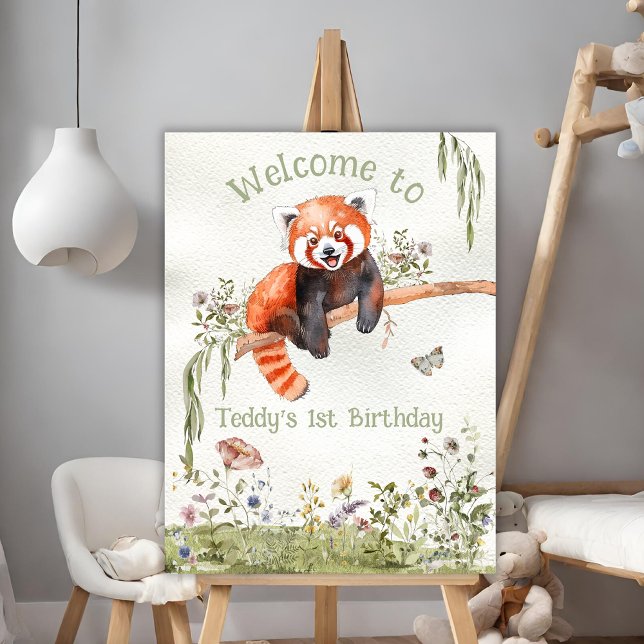 Välkomsttecken för Red Panda Bear Poster (Skapare uppladdad)