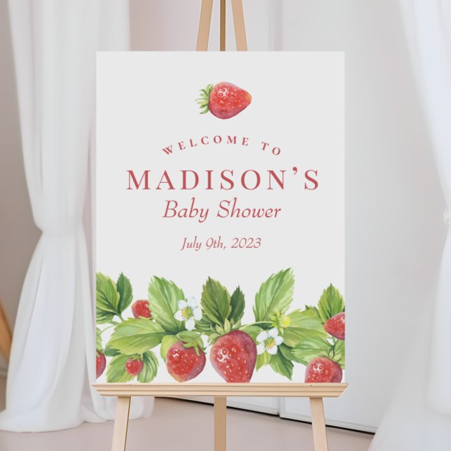 Välkomsttecken för Red Strawberry Berry Sweet Poster (Skapare uppladdad)