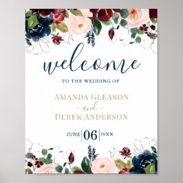 Välkomsttecken för Romantic Bröllop Theme Poster