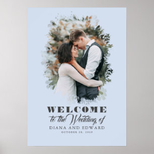 Välkomsttecken för Romantic Photo Bröllop Poster