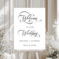 Välkomsttecken för Romantic Swirly Script Bröllop