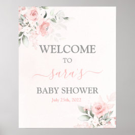 Välkomsttecken för  Rosa Baby Shower Girl Poster