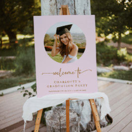 Välkomsttecken för rosa & Guld Photo Studenten Poster