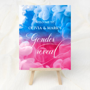 Välkomsttecken för rosa och Gender för blått ljus Poster