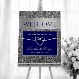 Välkomsttecken för Royal Blue Bröllop Poster