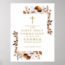 Välkomsttecken för Rustic Fall Blommigt Heliga Com