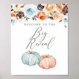 Välkomsttecken för Rustic Pumpkin Gender Reveal Fa Poster