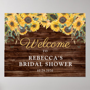 Välkomsttecken för Rustic Solros Wood Möhippa Poster