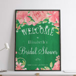 Välkomsttecken för rustik möhippa för chic av blom poster<br><div class="desc">Tecken på chic och möhippa i klasser poster med rosenpeonier för  rosa och skinkklämmande ljus på träbakgrunden för fern grönt. Idealisk för din vår-sommar | trädgård |Höstfall | möhippor för teman för land.</div>