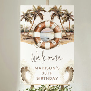 Välkomsttecken för Sand Birthday Beach Party Poster