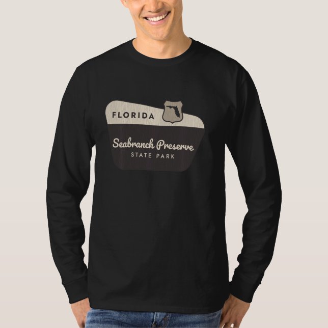 Välkomsttecken för Seabranch Preserve State Park F T Shirt (Framsida)