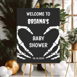 Välkomsttecken för Skull Halloween Baby Shower Poster