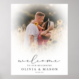 Välkomsttecken för Soft Overlay Bröllop med Photo Poster