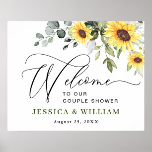 Välkomsttecken för solros Eucalyptus COUPLE SHOWER Poster
