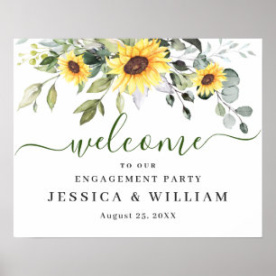 Välkomsttecken för Solros Eucalyptus FÖRLOVNINGSFE Poster