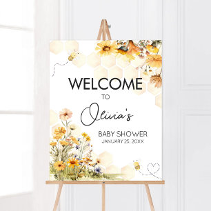 Välkomsttecken för Solros Little Baby Shower Välko Poster