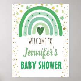 Välkomsttecken för st patrick's day Rainbow Baby S Poster