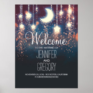 Välkomsttecken för Starry Night Bröllop Poster