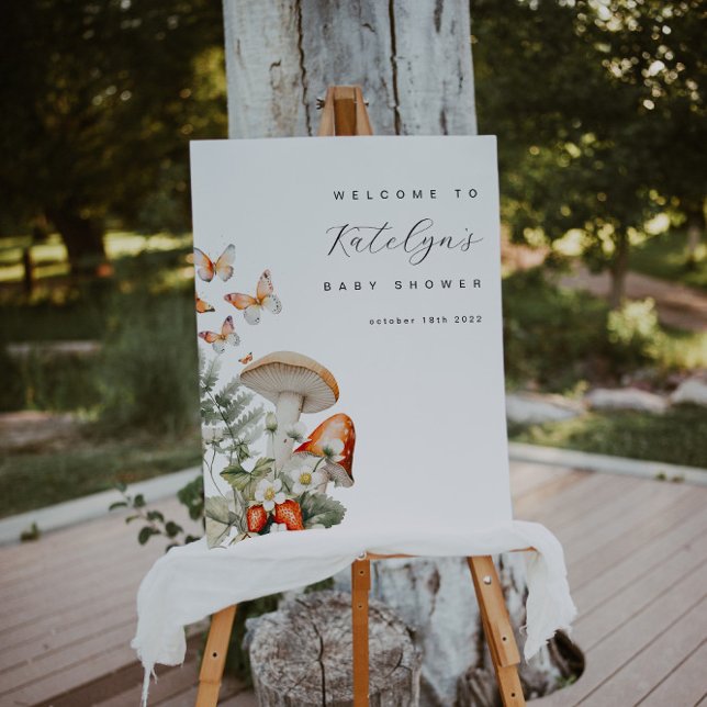 Välkomsttecken för svamp- och jordgubbsskuvret poster (Skapare uppladdad)