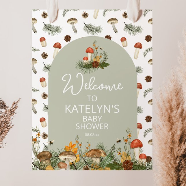 Välkomsttecken för svampar och blommor poster (Skapare uppladdad)