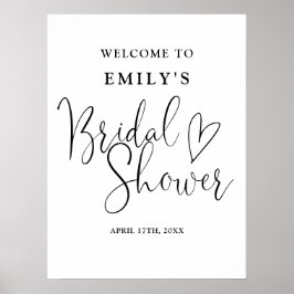 Välkomsttecken för svartvitt skript, Möhippa Poster