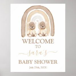 Välkomsttecken för twillingarnas Nalle Regnbåge ba Poster