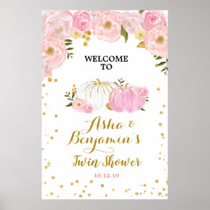 Välkomsttecken för Twin Rosa and Guld Pumpkin Poster
