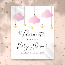Välkomsttecken för Twinkle Twinkle Rosa Girl Baby  Poster