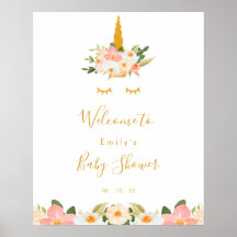 Välkomsttecken för Unicorn Baby Shower