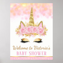 Välkomsttecken för Unicorn Baby Shower