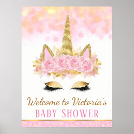Välkomsttecken för Unicorn Baby Shower Poster