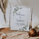 välkomsttecken för vattenfärgen eukalyptus möhippa poster<br><div class="desc">vacker vattenfärgen eukalyptus greenery foliage ram och manustext. Du kan redigera texten och färgen på det här poster.</div>