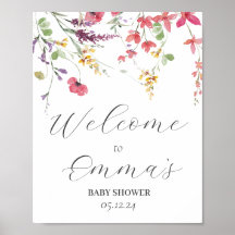 Välkomsttecken för vilda blommor, poster av vilda 