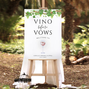 Välkomsttecken för Vino före Vows Vin Möhippa Poster