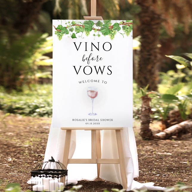 Välkomsttecken för Vino före Vows Vin Möhippa Poster (Skapare uppladdad)