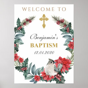 Välkomsttecken för vinterbaptism poster
