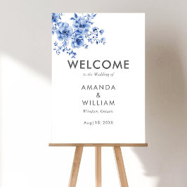 Välkomsttecken för Watercolor Chinoiserie Blommigt Poster