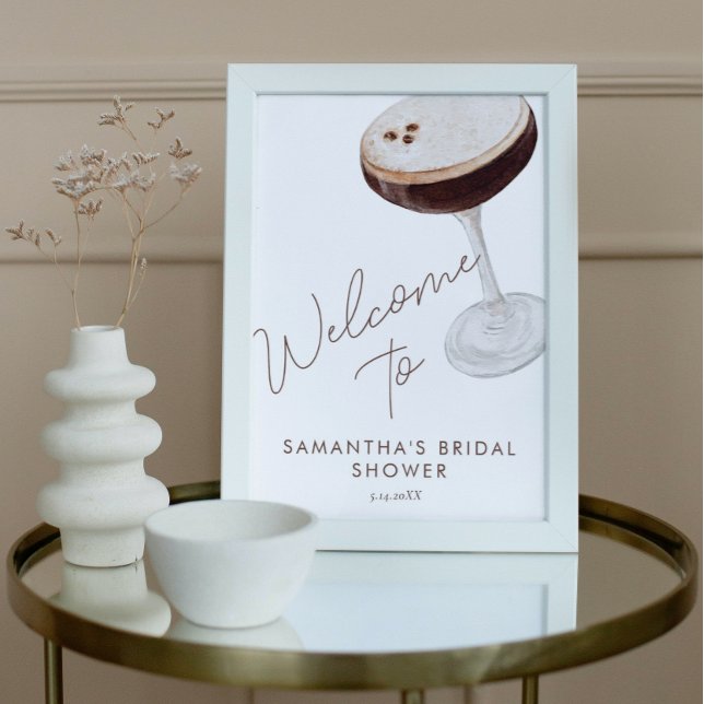 Välkomsttecken för Watercolor Espresso Martini Sho Poster (Skapare uppladdad)