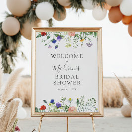 Välkomsttecken för Wildblommor och Bee Möhippa Poster