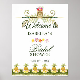 Välkomsttecken   Tropiska Möhippor för Elegant Poster