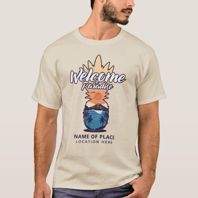 Välkomsttextekonfektion för ananas anpassningsbar t shirt (Framsida)