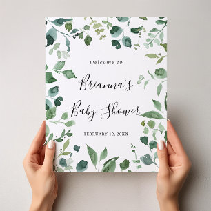 Välkomstvälkomstmeddelande för Grönten Foliage Bab Poster